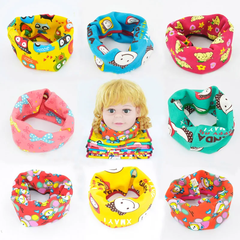 

[FAITHINK] Stitching O-ring Knit Baby Scarf Plush Woolen Snood Neck Warmer Kid Scarf Child Neckerchief Baby Winter Scarf Muffler