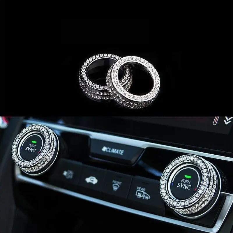 

Car Decorative Modified Steering Wheel Control System Air Conditioner Interior Accessories Protecter 16 17 18 19 FOR Honda Civic