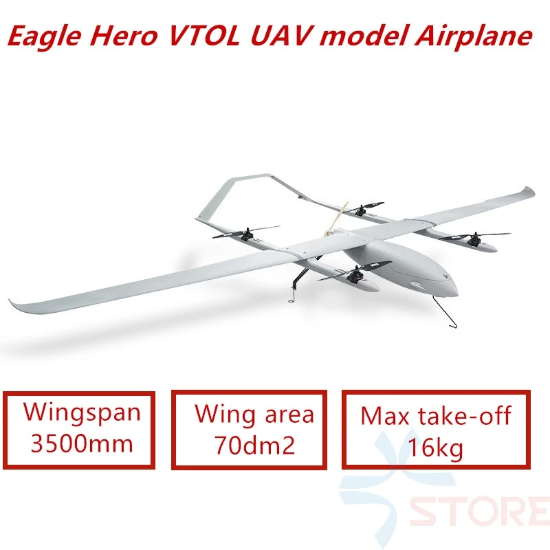 

Eagle Hero VTOL Vertical take-off and landing Electric Power 3500mm wingspan carbon fibre UAV model Airplane KIT/ARF