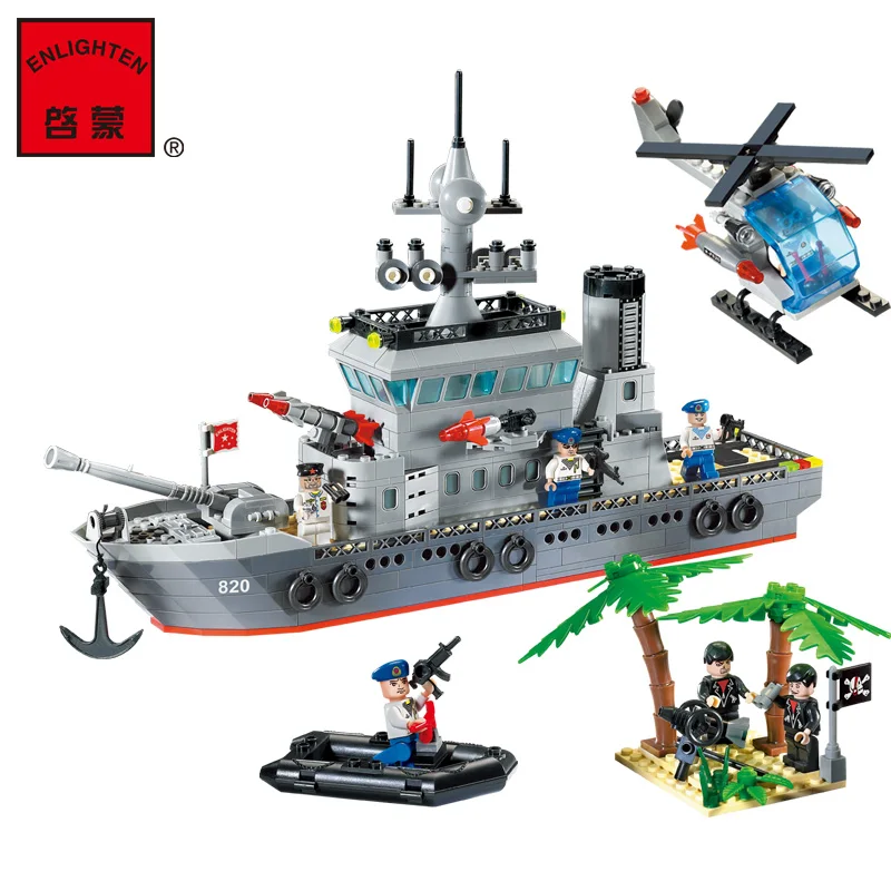 ENLIGHTEN 820 CombatsZone Military Navy Frigate WarShip Helicoper