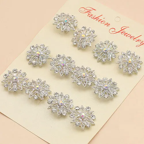 wholesale Fashion Jewelry silver color Flower Brooch women crystal