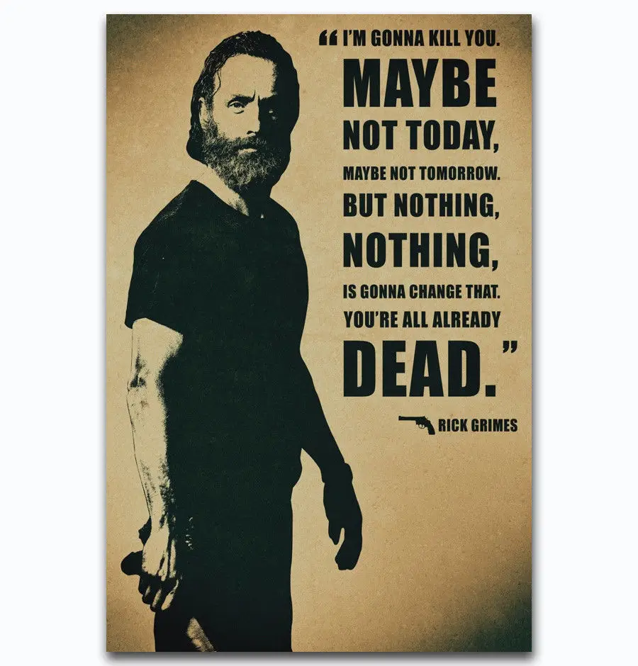 Hot New The Walking Dead Rick Grimes-Silk Art Poster Wall Sicker Decoration Gift