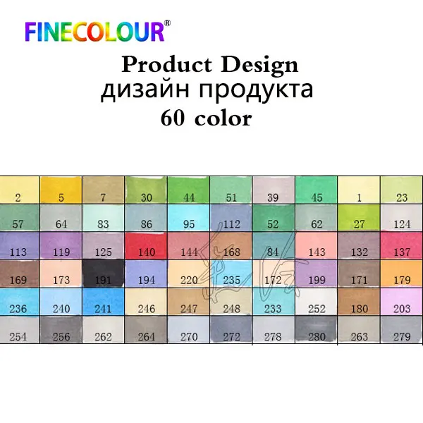 FINECOLOUR школьные товары для рукоделия маркеры Кисть ручка чернила на спиртовой основе Профессиональный манга художественный маркер для рисования материал Escolar - Цвет: 60 color product