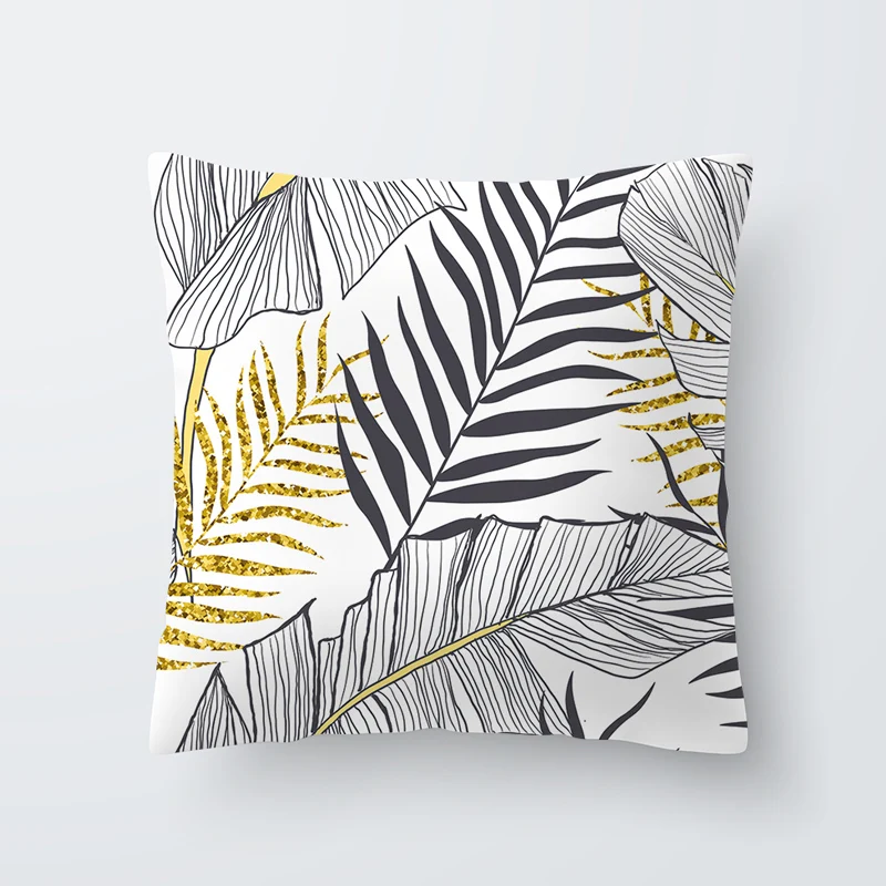 Polyester Pillowcase Home Decorative zara*women New Pillow Cases Leaf pattern Printed Pillow Case Cover Square 45cm*45cm 1pcs