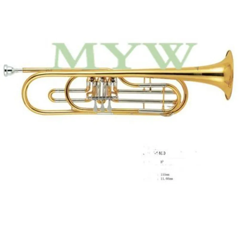 Bass Trumpet Outfit Bb Key Rotary Key Gold Laquer Bell155mm Bore11.66mm
