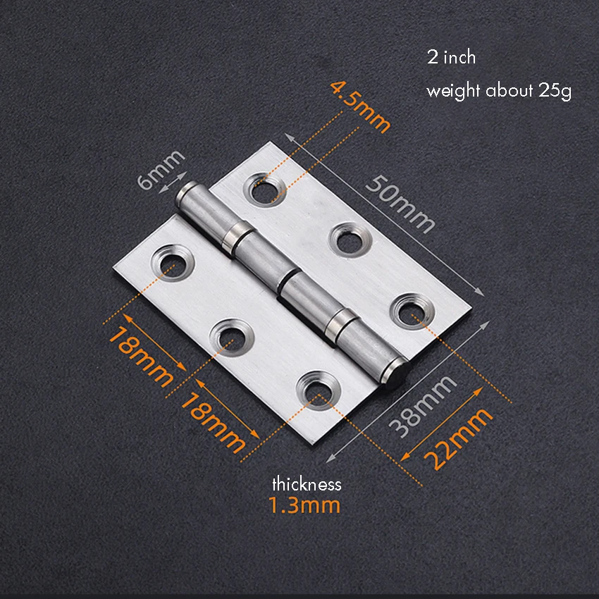 2/2. 5/3 дюймов матовый Петля двери шкафа из нержавеющей стали складные стыковые петли мебель для дома двери окна слайент шарнир