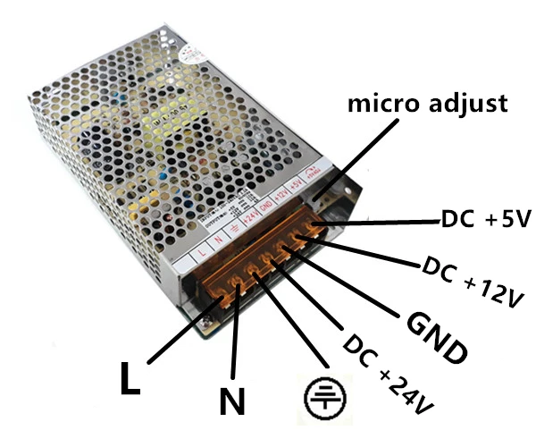 Блок питания для игровых автоматов, выход+ 5V10A,+ 12V12A,+ 24V4A