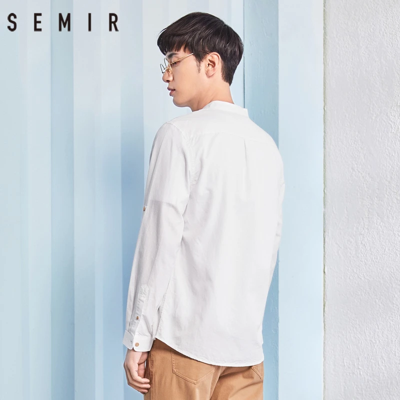 Semir Для мужчин рубашка 2019 новые весенние Мужская Мода Дракон печати Slim Fit