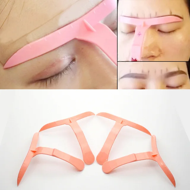 

4PCS Plastic Microblading Permanent Makeup Stencil Ruler Tattoo Accesories Eyebrow Positioning Ruler Beginner