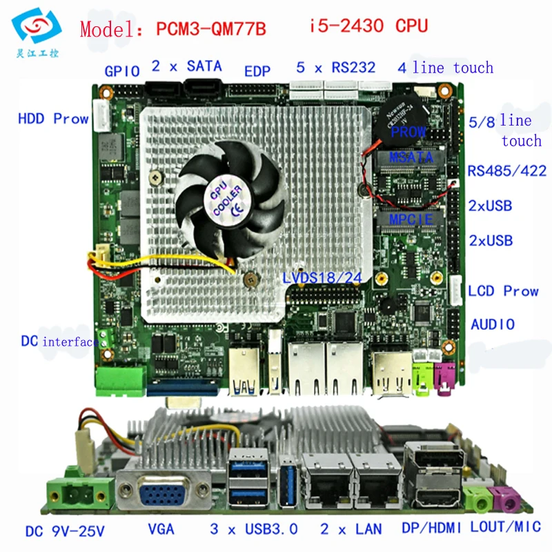 Embedded industrial motherboards with Intel Core i5 2430M