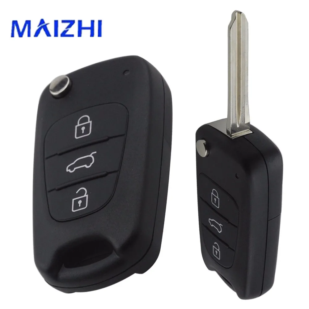 

jingyuqin 3 Buttons Flip Folding Remote Car Key Case Cover Shell Housing Replacement For Kia K2 K3 K5 Rio 3 For Hyundai Avante