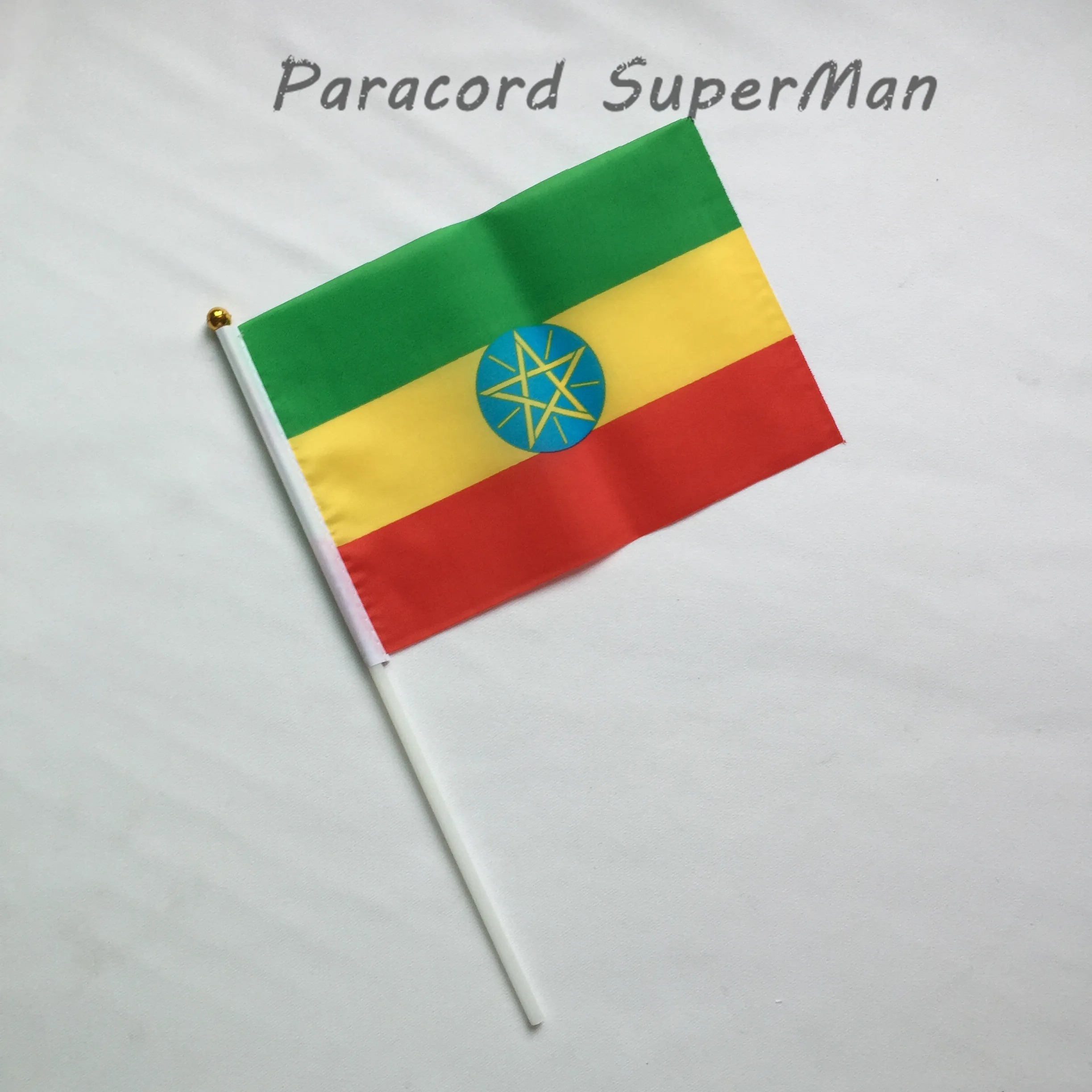 ET hand flag 100 PCS/ lot Promotion Wholesale Small Ethiopia Hand Waving National Flag 14*21cm Polyester Banner decoration | Дом и сад