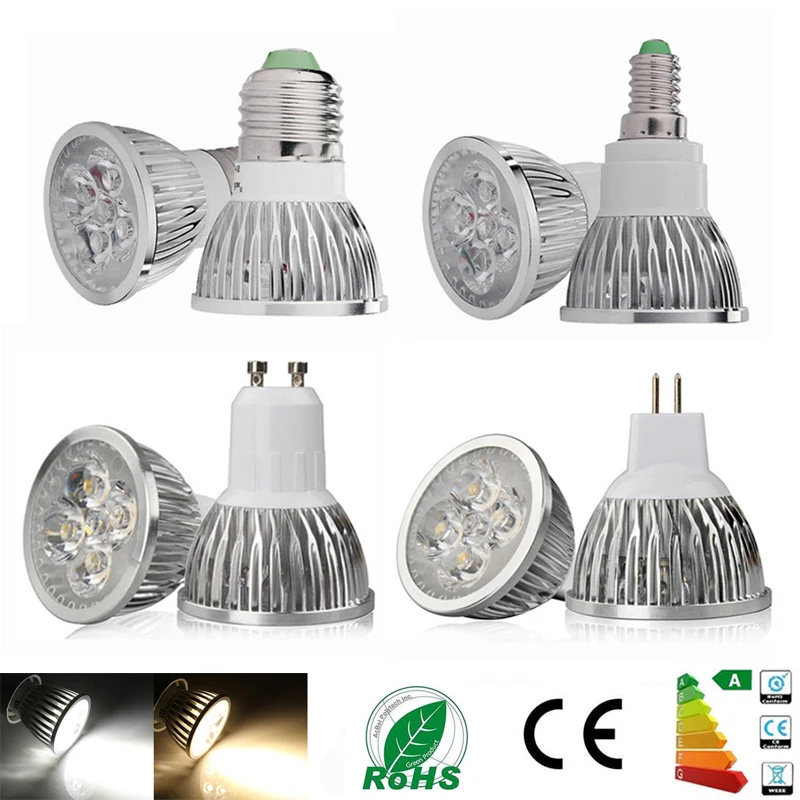 

10pcs Dimmable LED Lamp E27 E14 GU10 MR16 Lampada LED Spotlight GU10 9W 12W 15W 85-265V MR16 12V Spot Luz LED Bulbs Lighting