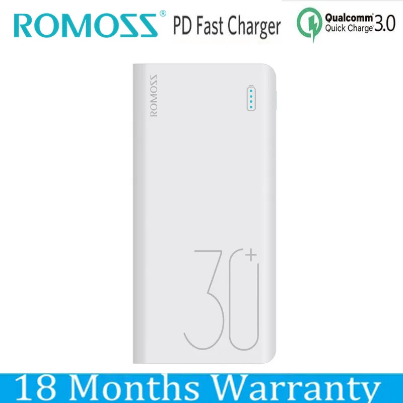 Внешний аккумулятор Romoss PD 30000 мАч 18650 QC 3 0 9 В 12 для iPhone X Xiaomi Mi9 Samsung S9 S10 Huawei|Внешние