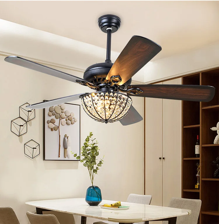 Современные потолочные вентиляторы светодиодный светильник с 5 деревянными лопастями для гостиной спальни столовой с дистанционным управлением 3 скорости