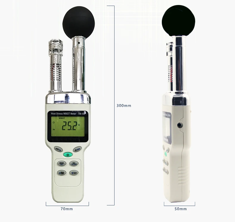 Измеритель теплового напряжения TM188D WBGT для измерения воздействия температуры влажности и прямого или лучистого солнечного света TM188