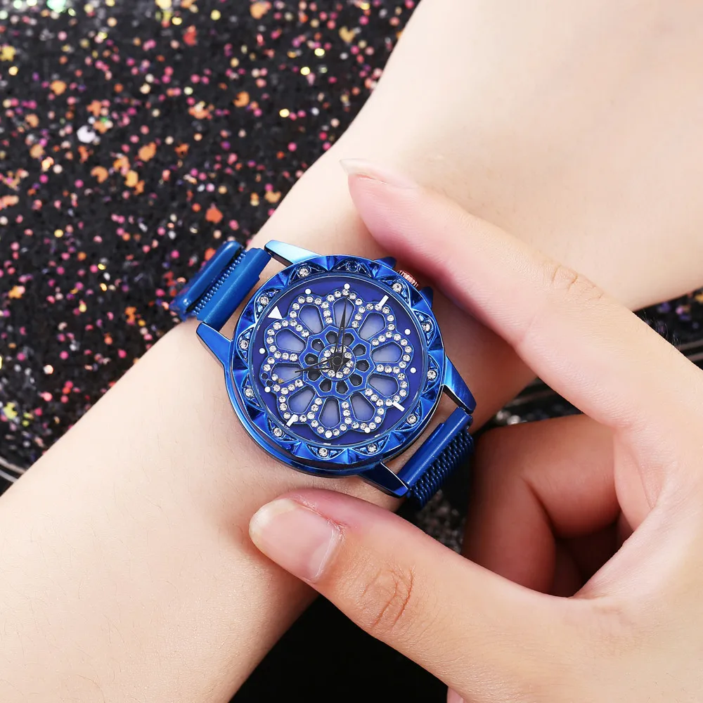 

Luxury Brand Women Watches Flower Rhinestone Stainless Steel Laides Watch Clock Quartz Wrist Watch Relogio Feminino Kol Saati#B