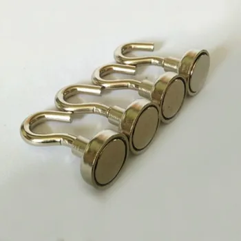 

50PCS D20mm strong neodymium magnetic hook with vertical pull force 13KG
