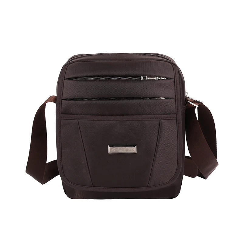 

Men's Shoulder Bag Big Waterproof Nylon Crossbody Bag for Men Preppy Style Solid Black Messenger Bag Contracted Leisure Bag