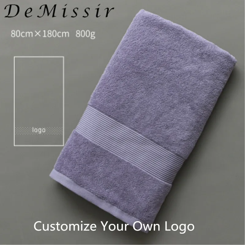 DeMissir кастомный логотип OEM полотенце для салона красоты Egyptain хлопок ванна лицо рукой Полотенца s юбка Халаты Hotel серый белые Банные полотенца - Цвет: 80x180cm 800g