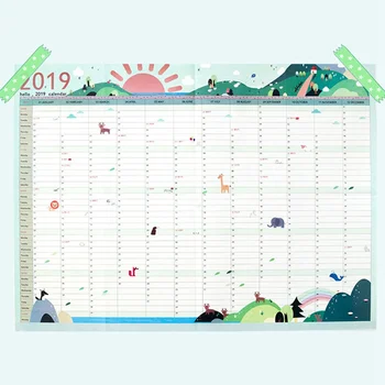 

1Pc 2019 365days Paper Wall Calendar Office School Daily Planner Notes Very Large Study New Year Plan Schedule 43*58cm