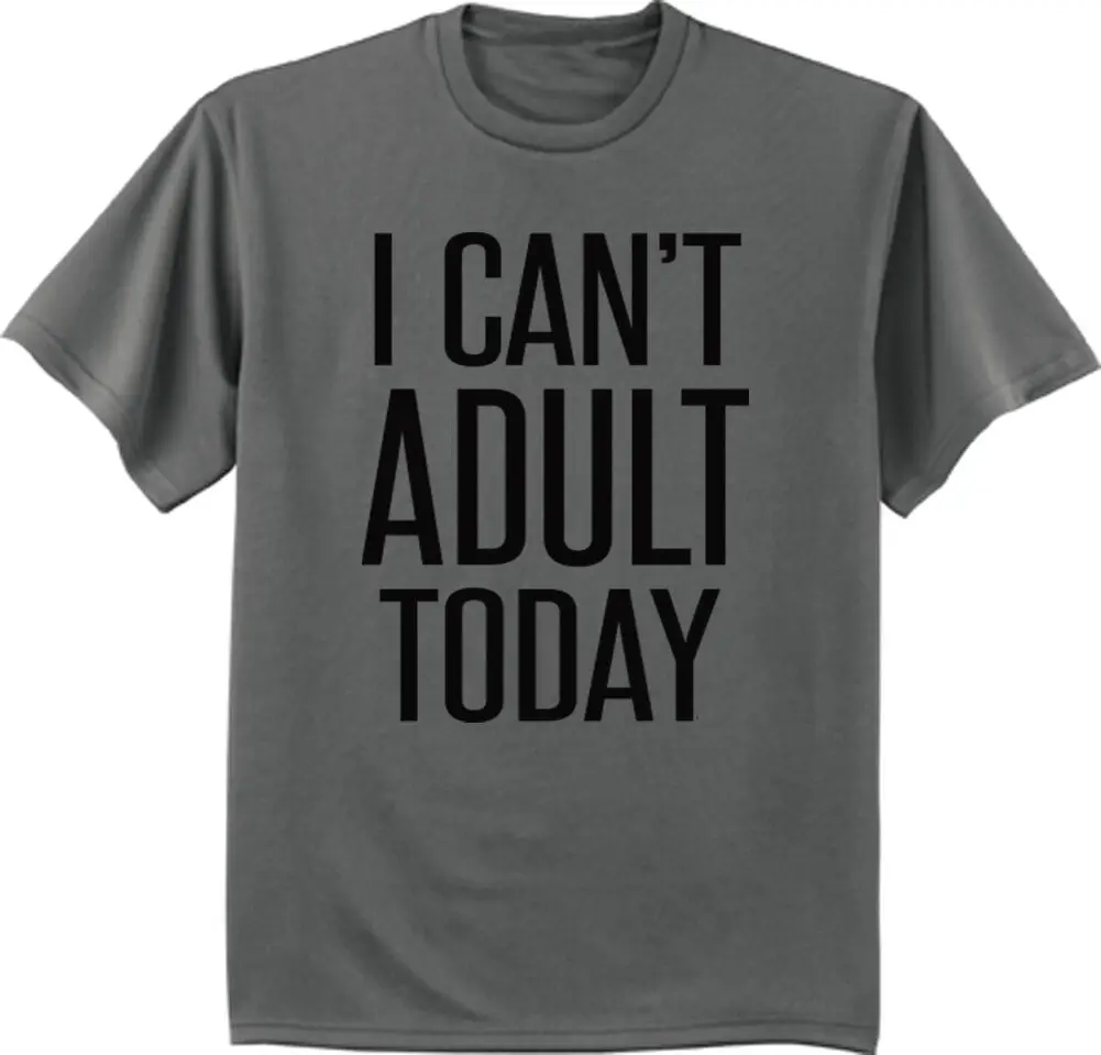Забавная футболка с надписью I can't adult today мужская темно-серая летняя Мужская