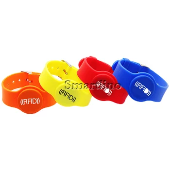 

100PCS Proximity 125KHZ T5577 Reusable RFID Silicone Wristbands Adjustable Silicone RFID Wrist Strap Writable RFID Tag For Music
