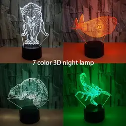 Милый настольные лампы КИТ ночник ребенок животных Хамелеон Luminaria 3D лампы тумбочка лампа USB электронных гаджетов Спальня лампа