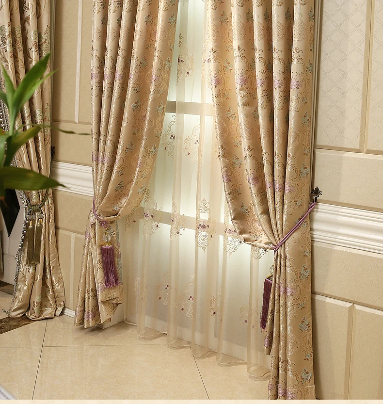 

The new high-end European-style atmosphere jacquard living room bedroom curtains custom curtains