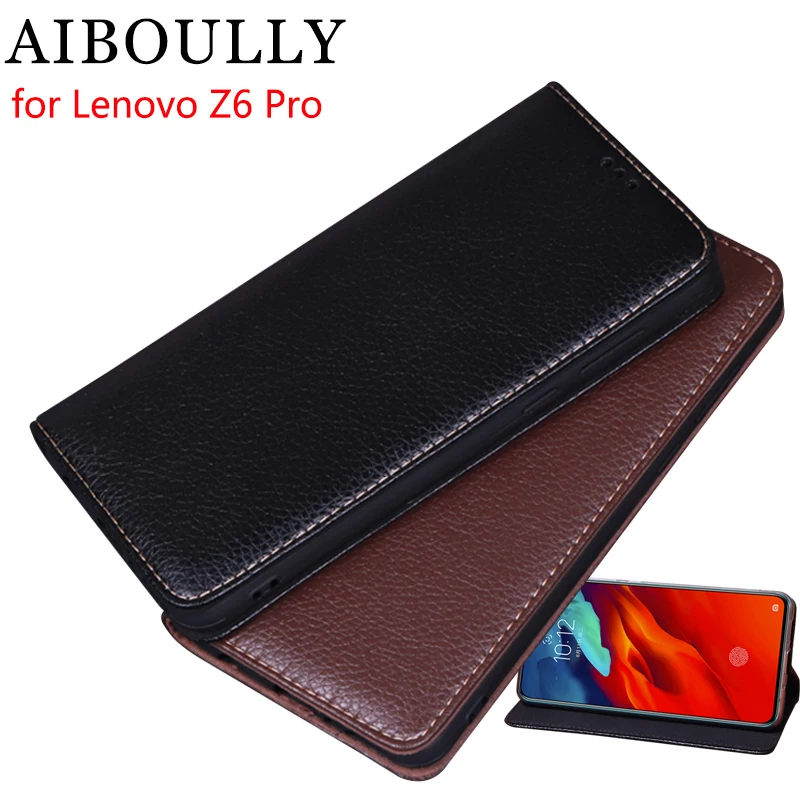 Чехол AIBOULLY для Lenovo Z6 Pro мягкий силиконовый кожаный чехол с откидной крышкой