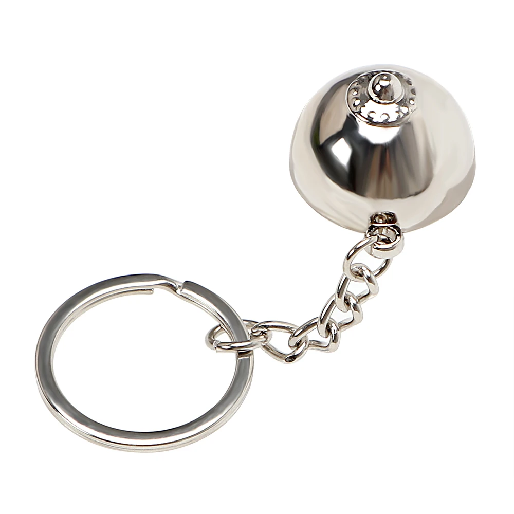 

Metal Keyring Breast Shape Key Ring Car Key Chain Keychain Auto Accessories Creative Pendant Nipple Key Fob Car Styling