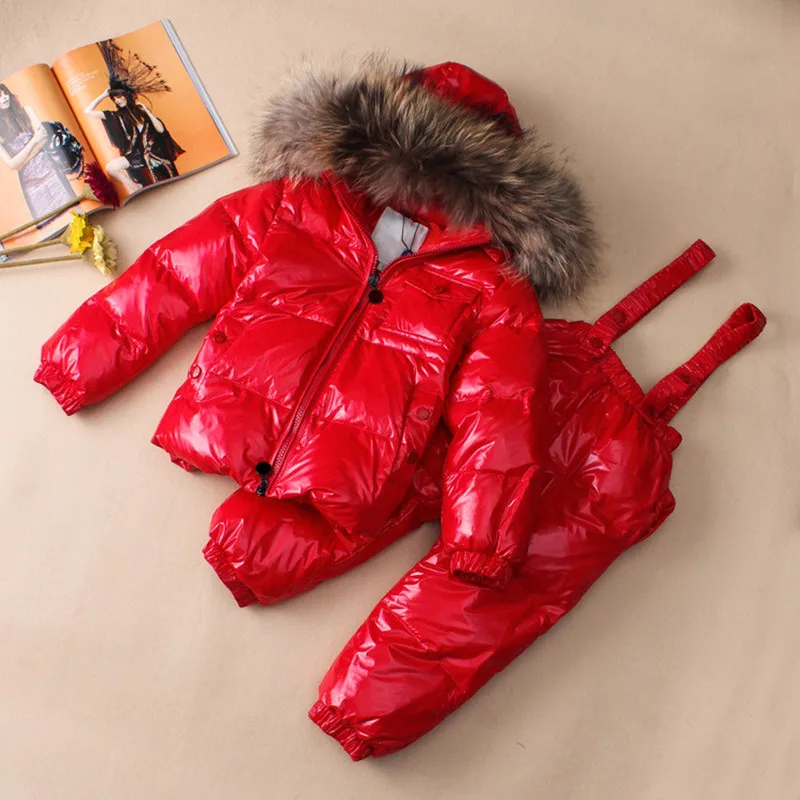 

Kids Winter Down Jacket Real Fur Collar Children Warm Outerwear Coat For Toddler Boys Girls 2-12 Y Snowsuit Dwq318
