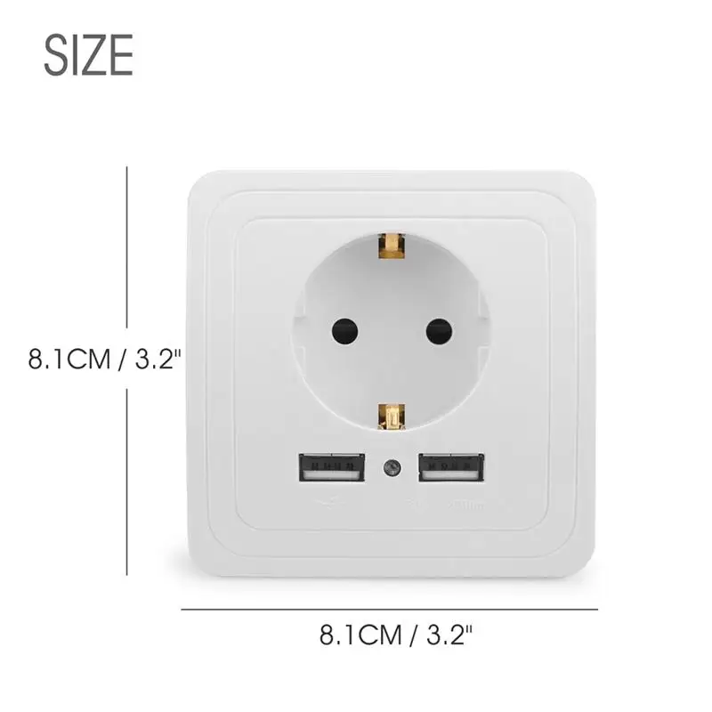 Pop Dual USB Порты и разъёмы 5V 2A Электрический настенный Зарядное устройство адаптер ЕС розетка переключатель Мощность Зарядка Док-станция для зарядки розетки Панель