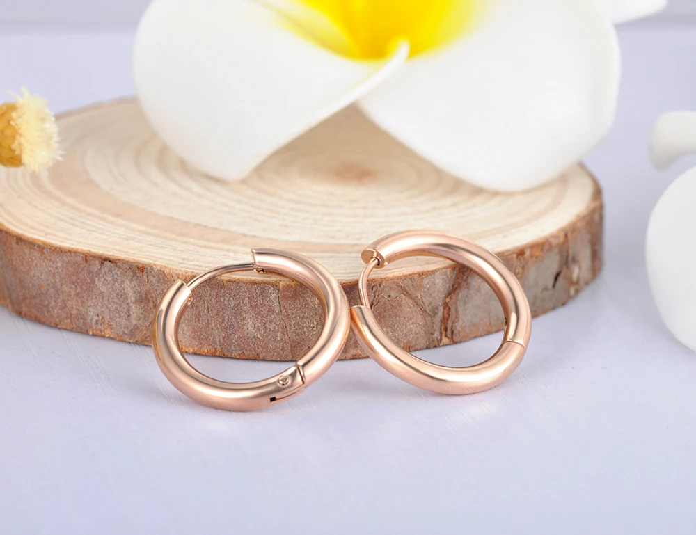 ZooMango, трендовые серьги-кольца из титана и стали, ювелирные изделия для девушек, простые круглые серьги из розового золота для женщин, серьги d'oreuilles ZE18029