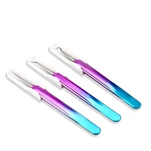 Новые градиентные цветные черные головки клип изогнутое удаление акне из нержавеющей стали для удаления пятен