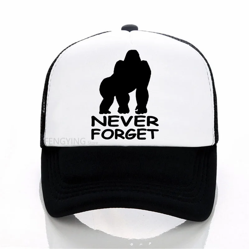 

Never Forget Harambe print baseball cap summer Casual mesh trucker cap Adjustable sports hat