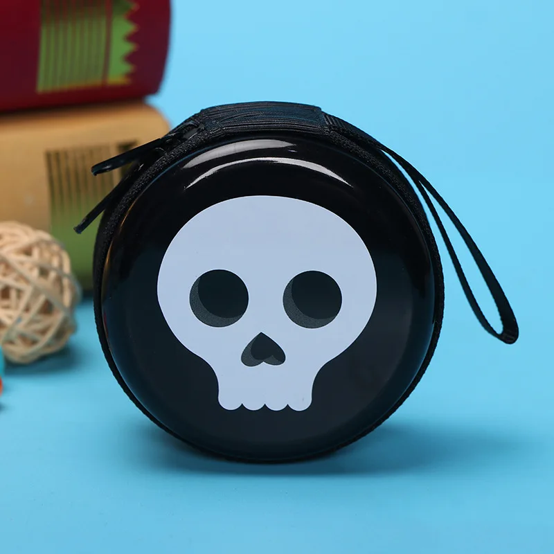 Skull Кошельки для монет с супергероями мультфильмов, Бэтмен, Капитан Америка, чехол для ключей для мальчиков, Детские кошельки с изображением Человека-паука, Супермена, гарнитура, сумки для монет - Цвет: Skull