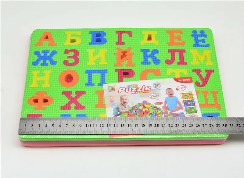 EVA Puzzle Mats 33 Pcs Russian Letters and Numbers & Math Symbols Baby Foam Play Puzzles Mat  Educational Toys for Kids