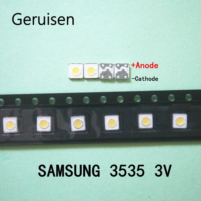 1000 штук samsung LED ТВ Подсветка SMD 1 Вт 3537 3535 SMD светодиодный холодный белый 3V 300ma для samsung ТВ ремонт