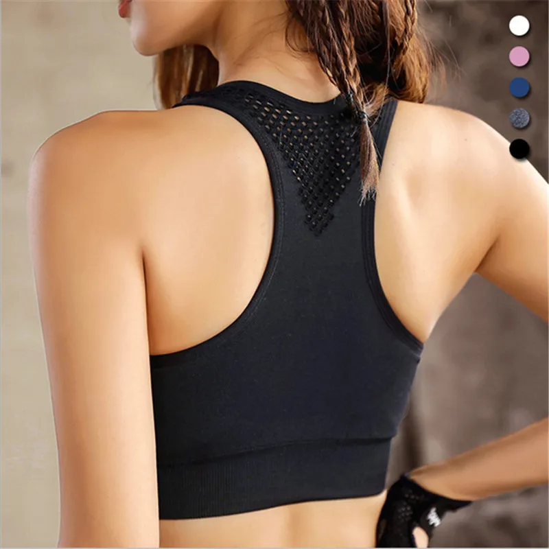 

Padded Bra Sports Top gym women Fitness Bras Front Hollowed out Women Gym Yoga Bras Push up Running Underwear