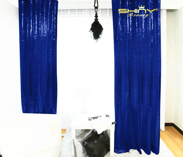 

ShinyBeauty 20FT X 10FT Dark Blue Shimmer Sequin Photo Backdrop for Wedding Ceremony Event Backdrop-a