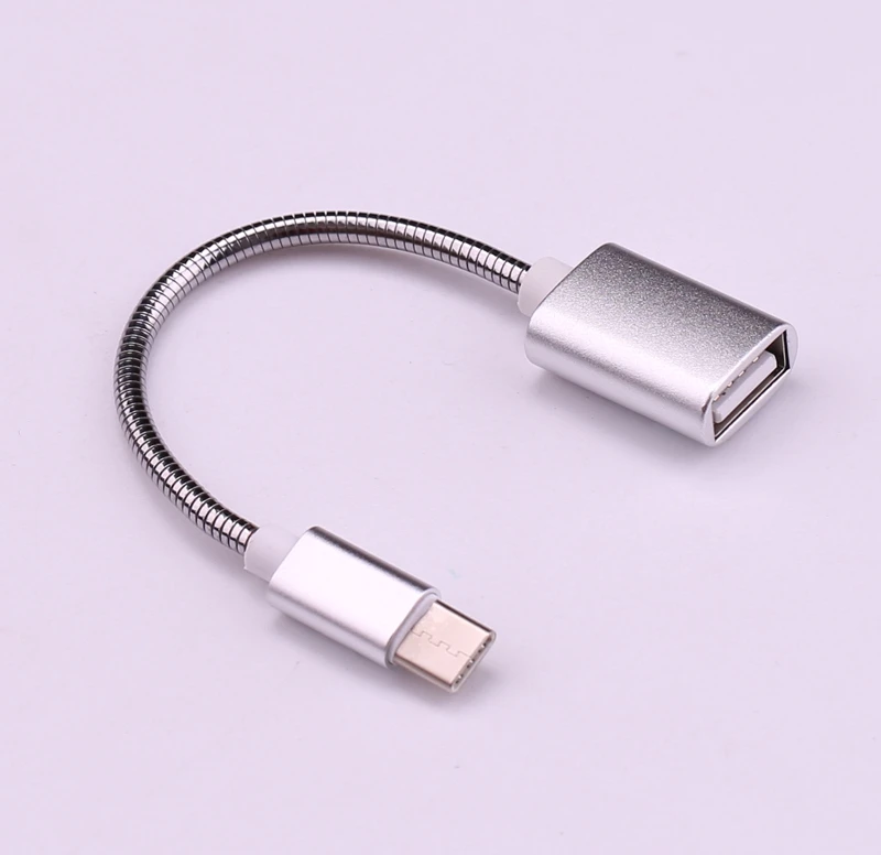 USB OTG Кабель-адаптер type C OTG провод для Samsung для HUAWEI Xiaomi LG Macbook OnePlus и т. Д. Телефонов планшетов для U диска - Цвет: Elastic Silver