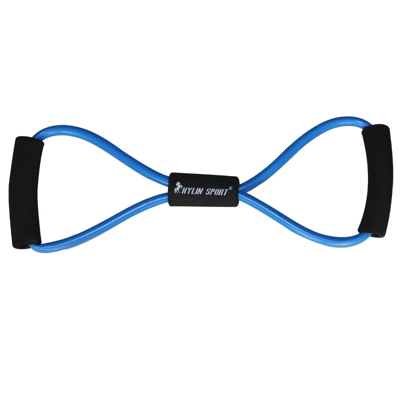 

new fitness training figure 8 type resistance band exercise tube yoga blue for wholesale and free shipping kylin sport