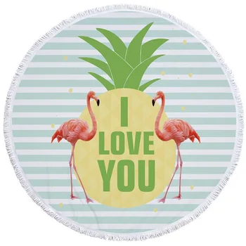 

free 150cm Flamingo Microfiber Round Beach bath Towel with Tassel Bohemian Large Beach Towels Blanket Picnic Yoga Mat Adults
