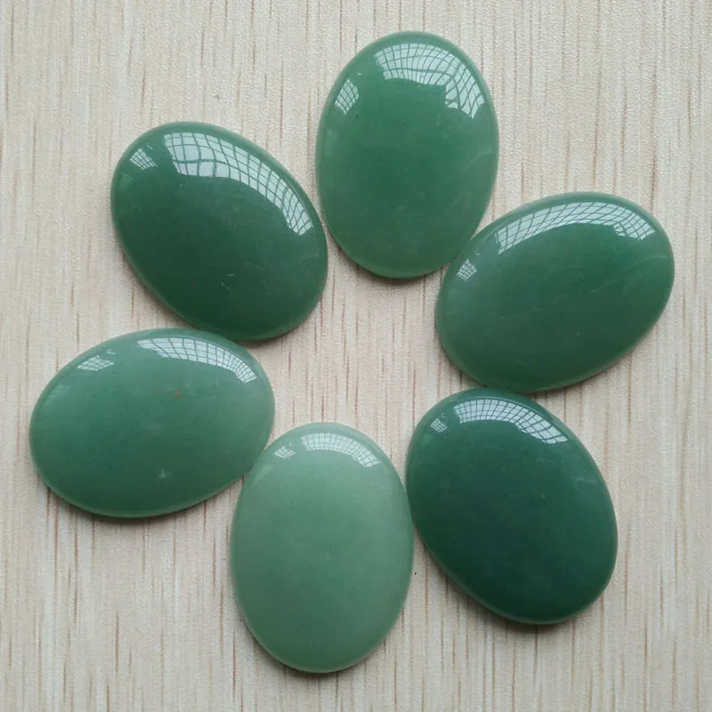 

Wholesale 6pcs/lot natural green aventurine stone Oval CAB CABOCHON mix 30x40mm beads for diy jewelry making free shipping