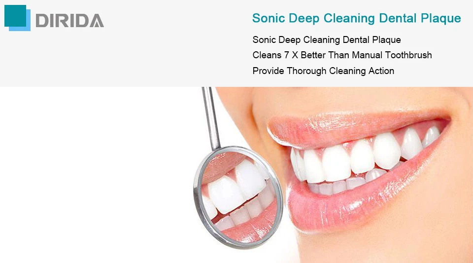DIRIDA перезаряжаемый звуковой электрическая зубная щетка Водонепроницаемая новая ультра звуковая зубная щетка с 2 сменными головками Глубокие чистые зубы