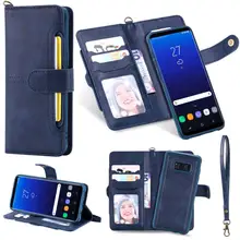 Флип Чехол Для samsung Galaxy S8 плюс мода съемный кожаный бумажник Подставка телефон чехла для Galaxy S8 S9 S9 плюс