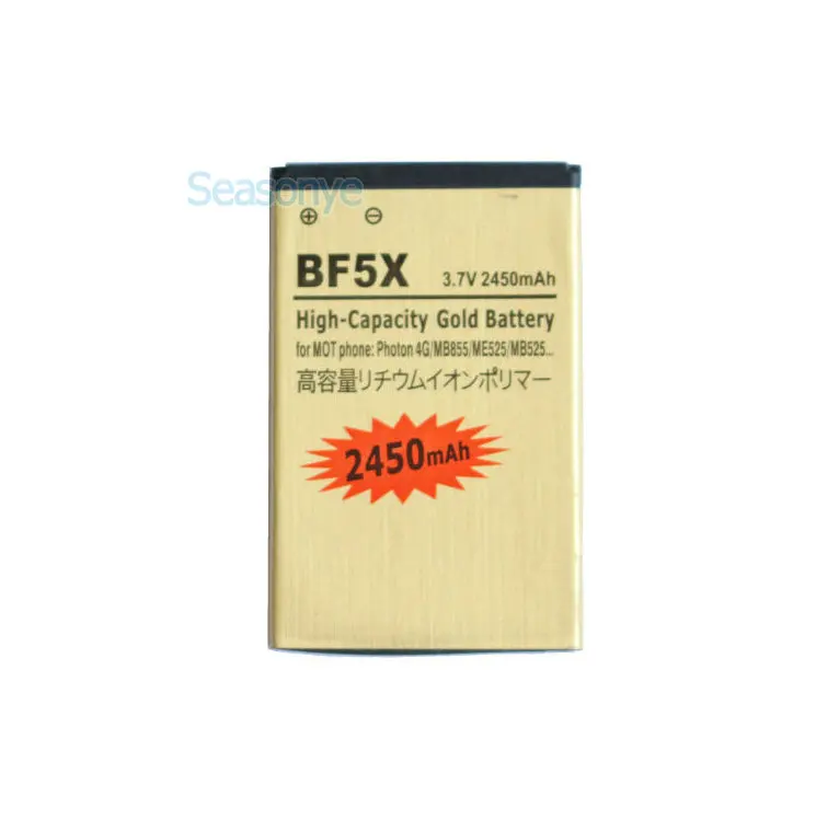 Seasonye 10 шт./лот 2450 мАч BF5X/SNN5877A Золотая сменная батарея для Motorola Photon 4G MB855 ME525 MB525 Defy mini