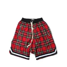 Эластичный пояс плед очки Для мужчин Лето Лошадь низкая Шорты Для мужчин 3 вида цветов Шотландии checker Ретро Для мужчин повседневная Шорты M-XXL