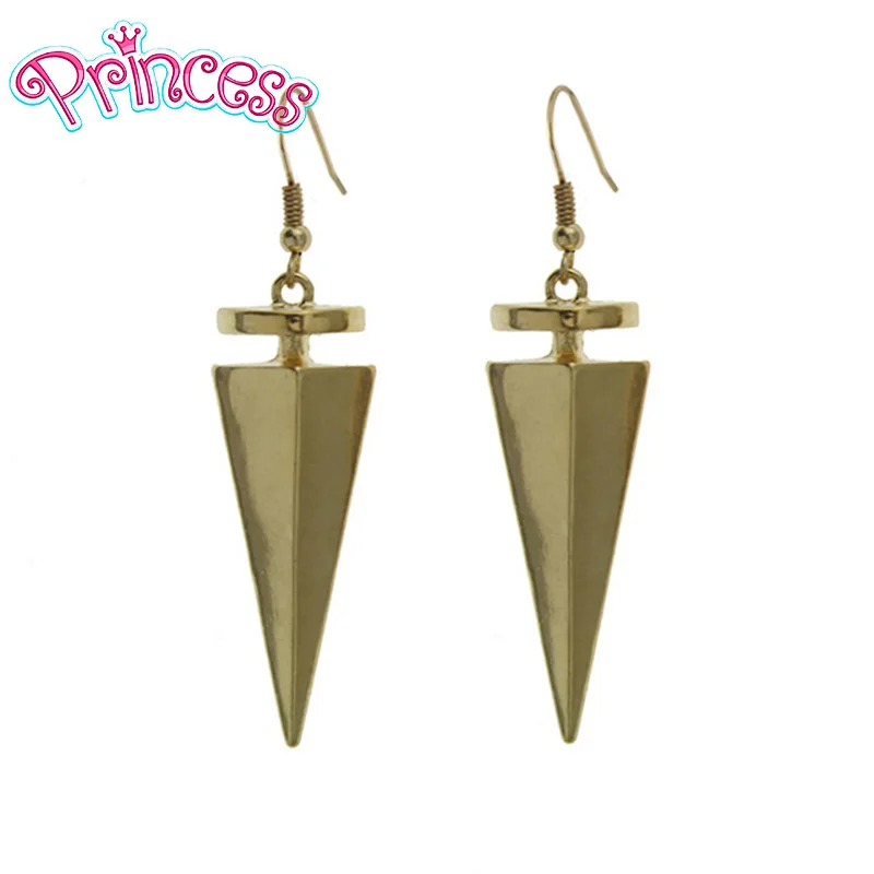 

2019 Fashion Gold Tone Triangle Unique Drop Spear Head Dangle Earring For Girl Ol Lady Women ZA77